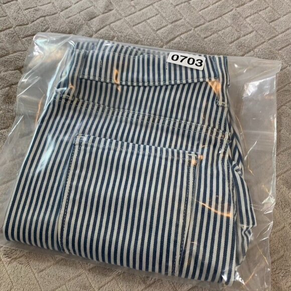 Banana Republic Women 26 Denim Jeans Blue White Striped Skinny High Rise Stretch - Picture 13 of 13